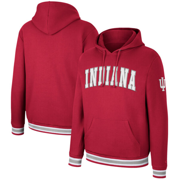 Men's Colosseum Crimson Indiana Hoosiers Varsity Arch Pullover Hoodie