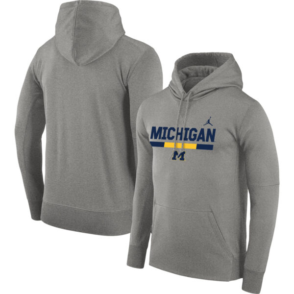 Men's Jordan Brand Heathered Gray Michigan Wolverines Team DNA Performance Pullover Hoodie