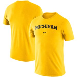 Men's Nike Maize Michigan Wolverines Essential Wordmark T-Shirt