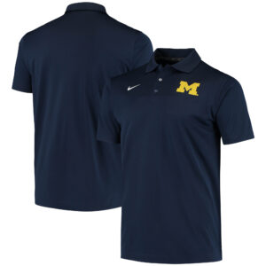 Men's Nike Navy Michigan Wolverines Primary Logo Varsity Performance Polo