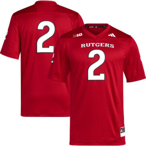 Men's adidas #2 Scarlet Rutgers Scarlet Knights Premier Football Jersey