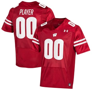 Wisconsin Badgers Under Armour Pick-A-Player NIL Replica Football Jersey - Red