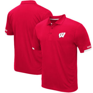 Men's Colosseum Red Wisconsin Badgers Santry Lightweight Polo